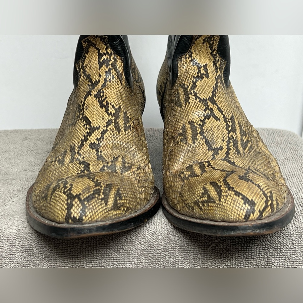 Vintage Handmade Mens Exotic Python Snakeskin Wes… - image 4